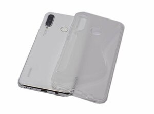 HUAWEI P30 lite Premium/P30 lite HWV33/HWU36 ファーウェイ P30 ライトプレミアム TPU ソフトタイプ S型模様 ケース カバー クリア透明色