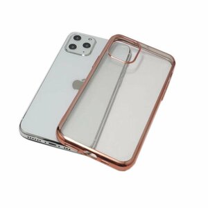 iPhone 12 Pro/iPhone 12 ジャケット クリアタイプ 無地 光沢 TPU ソフト アイフォン 12 アイホン 12 プロ ケース カバー ピンク 桃色