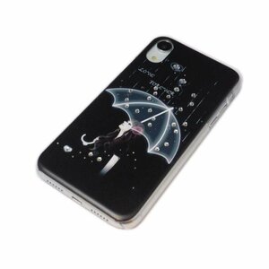 Art hand Auction Funda para iPhone XR con diseño de pintura con purpurina y diamantes de imitación para iPhone XR y iPhone XR con diseño de mujer sosteniendo un paraguas, accesorios, carcasa de Iphone, Para iPhone XR