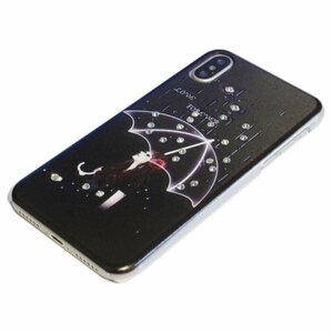 Art hand Auction iPhone XS Max キラキラ 絵画 可愛い かわいい プリント ラインストーン アイフォン アイホン XS マックス ケース カバー 傘をさすの女性, アクセサリー, iPhone用ケース, iPhone XS Max用