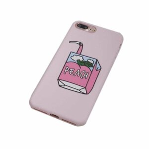 Art hand Auction iPhone 8 Plus/iPhone 7 Plus Painting Pattern Print Cute TPU iPhone Case Cover Peach Drink Design, accessories, iPhone case, For iPhone 7 Plus/8 Plus