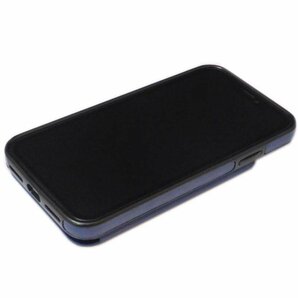 iPhone XR アイフォン XR アイホン XR ジャケット 背面カード入れ シンプル 無地 フェイクレザー 合皮レザー ケース カバー 紺色 ネイビーの画像3
