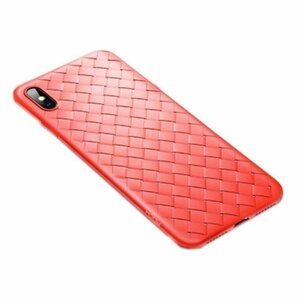 iPhone XS Max ジャケット メッシュ 網目模様 TPU アイフォン アイホン XS マックス ケース カバー レッド 赤色