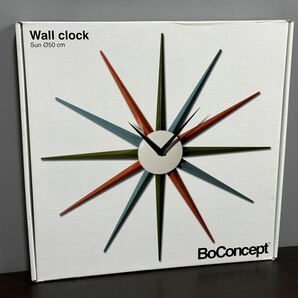 レア 未使用品 BoConcept ボーコンセプト Wall clock 壁掛け時計 SUN 50cm 北欧デンマークの画像1