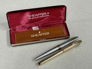 SHEAFFER シェーファー 14K 585 USA製 万年筆 2本セット GOLD ELECTROPLATED 827 MEDIUM / L 620 XG FINE