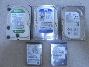 ★★3.5inHDD（WD/Seagate３個) 2.5inHDD(HGST/TOSHIBA)２個消去フォーマット済み★★