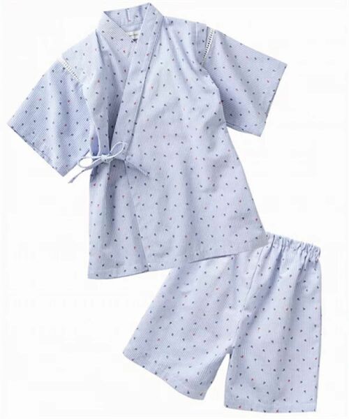 甚平スーツ（男の子　ベビー服　子供服）ブルー 100 甚平 キッズ お祭り じんべい 夏祭り