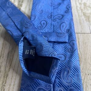 極美品 1円〜 SCABAL スキャバル ネクタイ シルク100% イタリア製 MADE IN ITALY ブルー 青の画像4