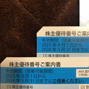 ANA 全日空 株主優待券（2024年5月31日までのご搭乗）2枚　番号通知のみ