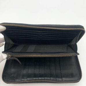 1円【入手困難品】BURBERRY バーバリー オーガナイザー ラウンドファスナー 長財布 ジッピーウォレット レザー ブラック 黒 メンズ 大容量の画像6