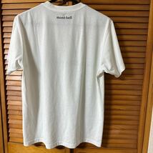 モンベル Tシャツ メンズL 半袖Tシャツ クルーネック 中古 白 登山 キャンプ アウトドア 速乾性　_画像3