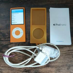 Apple ipodnano アイポッドナノ 第4世代 8G A1285 オレンジ ケーブル付き