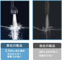 高圧洗浄機 18V 4.0Ah 水圧洗浄機 最高5.5MPa 高圧噴射 3段階調節圧力 自給式 【日本語取扱説明書、バッテリー、充電器付き】SKU197_画像5