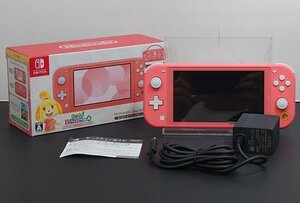 ■【中古】任天堂◆ニンテンドースイッチ ライト 本体◆Nintendo Switch Lite あつまれ どうぶつの森セット -しずえアロハ柄-