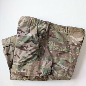 米軍実物 マルチカム迷彩柄 ミリタリーカーゴパンツ 古着/XL-L/W42L30【L1038】