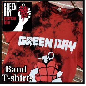 【希少】GREE DAY★グリーンデイ★アメリカン★イディオット☆タイダイ★染め★バンドTシャツ☆M★古着★PUNK★メロコア