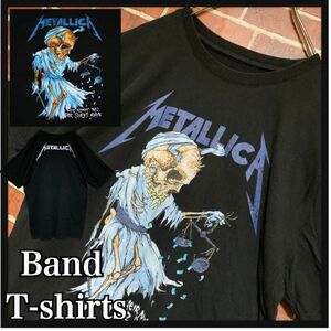 【大人気】METALLICA★メタリカ★両面プリント★スカル★ドクロ☆パスヘッド★JUSTIN BIEBER★バンドTシャツ★L