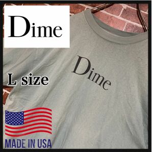 【USA製】Dime★ダイム★ワンポイントロゴ★Tシャツ★半袖★L★希少カラー★グリーン★skate★★ストリート★90's 