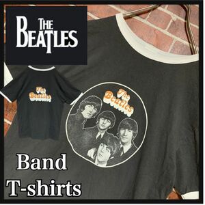 【希少】THE BEATLES★ザ・ビートルズ★2022★オフィシャル★リンガーネック★両面プリント★バンドTシャツ★古着★M