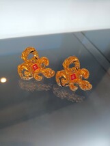 1円 1スタ Christian Lacroix クリスチャンラクロワ イヤリング ピアス ヴィンテージ ゴールド アクセサリー ビジュー クリップ式 シャネル_画像1