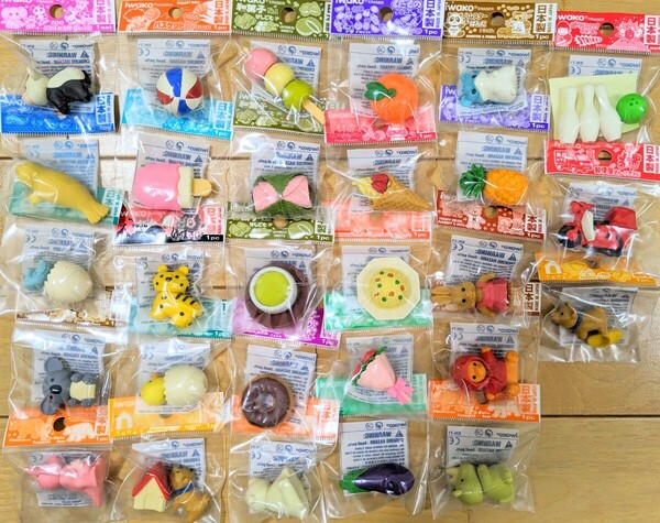 送料無料 ☆イワコー 消しゴム 28個セット☆【新品・未開封】※お花見の和菓子※ クーポン可 おもしろ消しゴム パーティ お楽しみ会 景品 