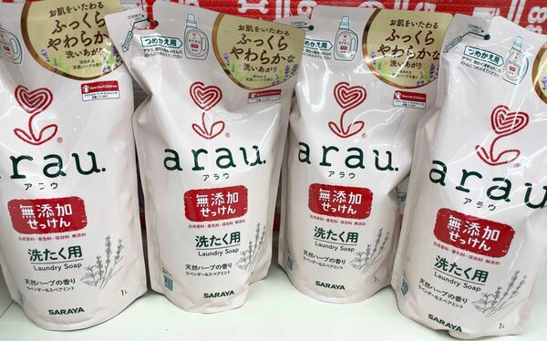 arau.(アラウ) 洗濯用 せっけん 詰替用 1リットル　×4袋　まとめ売り