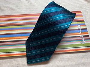 Paul Smith Paul Smith Made in Italy necktie emerald green stripe pattern silk 100