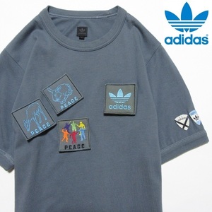 ■レア美品★adidas Originals 国内正規品★トレフォイル ベルクロ 刺繍 ワッペン４枚★PEACE SECURITY セキュリティー ビンテージ Tシャツ