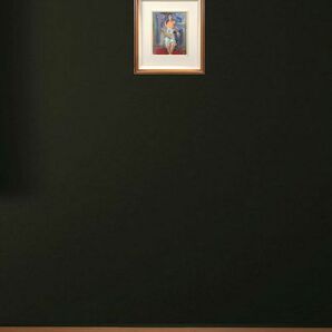 【FCP】 真作保証 斎藤静輝 板に油彩画３号 「赤いじゅうたんと女」 1966年作 国画会会員 具象現代展大賞受賞の画像7