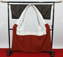 大島紬 アンティーク ボタニカルフラワー 渡来花模様 身丈153cm 裄丈63cm ★着物 pb-2697 桜庭呉服店_画像8