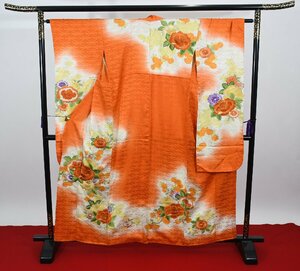 振袖 成人式 結婚式 刺繍 花 身丈151cm 裄丈66cm ★着物 f-857 桜庭呉服店