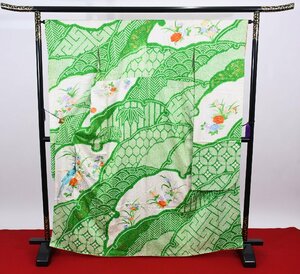 振袖 成人式 結婚式 刺繍 絞柄 身丈159cm 裄丈65cm ★着物 f-870 桜庭呉服店