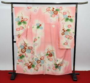 小振袖 成人式 結婚式 花 身丈152cm 裄丈67cm ★着物 f-919 桜庭呉服店