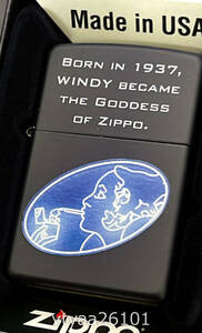 【Zippo 未使用 新品 1円～】ジッポー ZIPPO ウィンディ Windy 1937 2014年製 黒 ブラック ウインディ