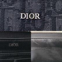 付属完備 現行美品 クリスチャンディオール Christian Dior オブリーク ジャガード メタルロゴ トロッター レザー メンズ ブラック 黒_画像9