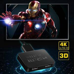 [Yon-a60428395] дистрибьютор HDMI 4K 1 Вход 2 Вывод 3D Full HD 1080p HDCP1.4 Совместимый с бифуркированным однозначным мощным выходным кабелем прикрепленный Xbox PS5 HDTV DVD-плеер