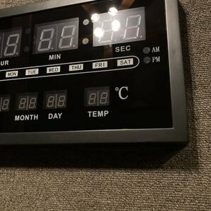 LED デジタル ネオン クロック ライト ブルー ランプ 壁掛け 卓上 時計 日付 温度計 アメリカン 雑貨 ダイナー ガレージ バー インテリアの画像9