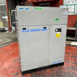 T7045 meiji 明治 コンプレッサー DPK-110C 6 11kW 15馬力 エアードライヤー DRC-150PB 200V 50/60Hz【動作確認済】【1円スタート】の画像1