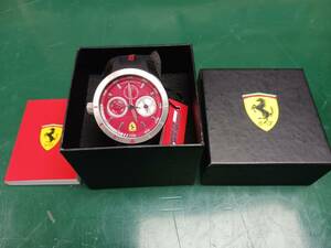 【未使用品】SCUDERIA FERRARI（スクーデリア・フェラーリ）FERRARI公式腕時計＊＊電池交換要＊＊赤