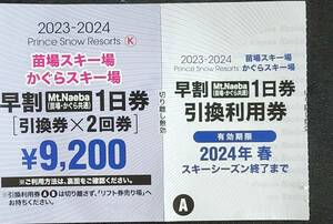 2023-2024 苗場、かぐらスキー場リフト1日券（引換券1回分）