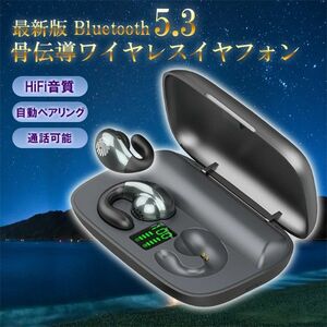 最新 骨伝導 イヤホン ワイヤレス Bluetooth5.3 イヤフォン Hi-fi ペアリング 自動 IPX7 充電式 防水