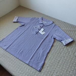  unused tag attaching UV cut short sleeves from 5 minute sleeve polo-shirt LL washing machine wash lavender folding return . pretty cuffs *size different exhibiting * cat pohs free shipping 