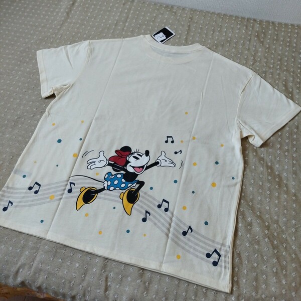 未使用 タグ付 Disney ミニー 男女兼用 Tシャツ 半袖 メンズ L クリーム ミッキー＆フレンズ●色キャラsize違い出品中●ネコポス 送料無料