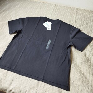 未使用 タグ付 ユニクロ UNIQLO エアリズム コットンT 黒 ゆったりシルエット XL 半袖 Tシャツ●色size違い有●ネコポス 送料無料の画像6
