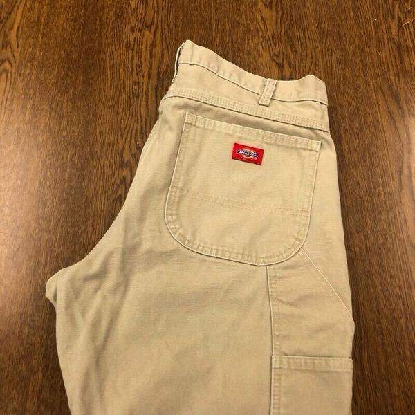 【FD069】Dickies W34 L30 ペインターパンツ ワークパンツ ベージュ メンズブランド古着 ディッキーズ 送料無料