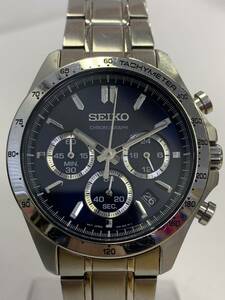 T406-K22-5318◎ セイコー SEIKO クロノグラフ デイト メンズ QZ 稼働 電池交換済み 6T63-00D0 950282