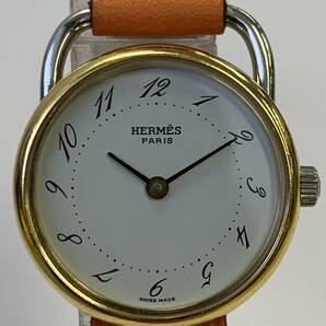 T436-W13-13◎ HERMES エルメス アルソー 腕時計 レディース QZ 稼働 電池交換済み 革ベルトの画像1