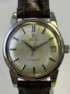 V407-K42-1080◎ OMEGA オメガ シーマスター SEAMASTER デイト メンズ 自動巻き 稼働 シルバーフェイス ホワイト文字盤 ステンレスベルト