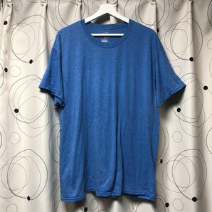 ★US古着★Hanes ヘインズ 無地クルーネック Tシャツ 半袖 メンズ ブルー