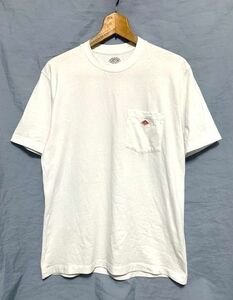 ★美品　DANTON ダントン　ロゴワッペン ポケットTシャツ ホワイト 40